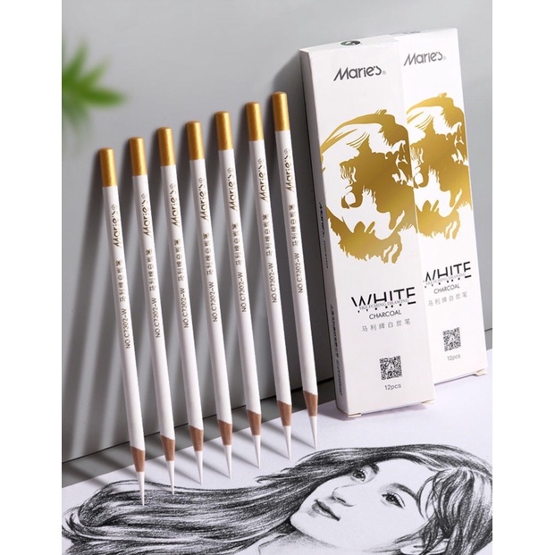 Marie's White Charcoal Pencil (Sold per piece)