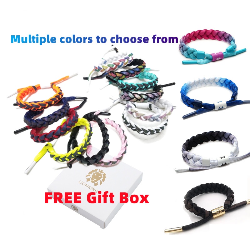 Little Lion Bracelet Shoelaces Woven Holographic Reflective Lovers Fashion  Colorful Adjustable For Women And Men Couple Gifts and Box