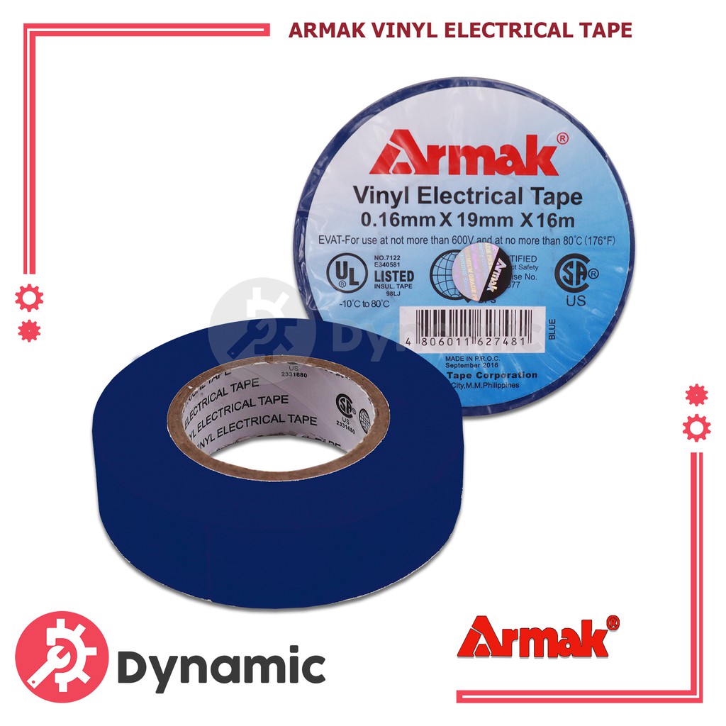 Armak Vinyl Electrical Tape 0.16mm X 19mm X 16m Big Insulation Tape ...