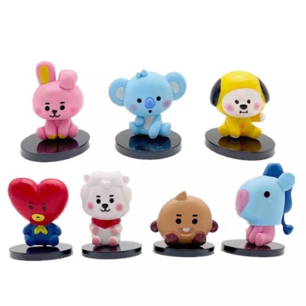 Isi Figure 7 Jual BTS BT21 - Cartoon Set Character Sitting PCS Version ...