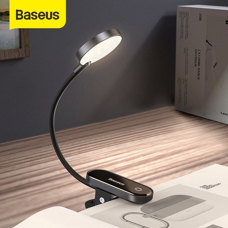 Baseus Mini LED Clip-on Table Reading Lamp Dimmable Night Light ...