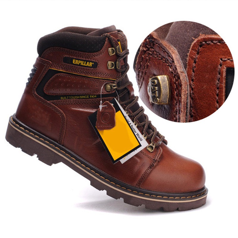 【COD】Caterpillar Soft Toe Men's Work Boots Outdoor Hiking Boots Genuine