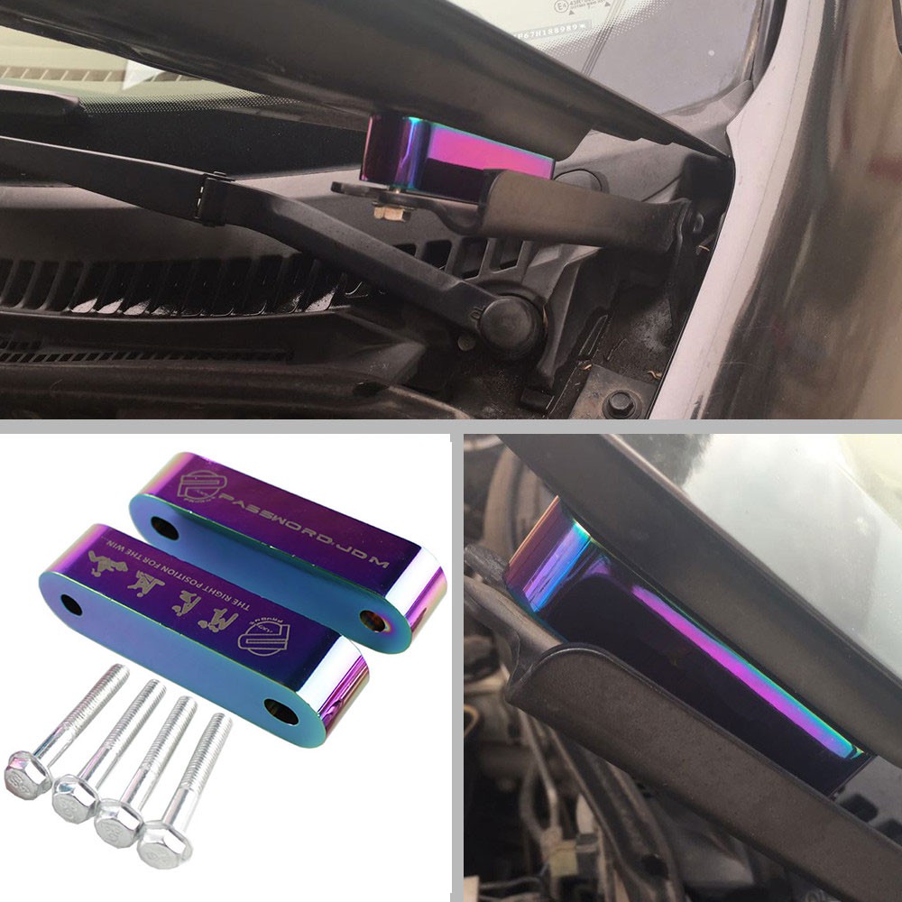 Password JDM Billet Aluminum Hood Risers With 4pcs Fender Washers For Honda Civic Crx For Acura Integra Eg Ek I.713905771