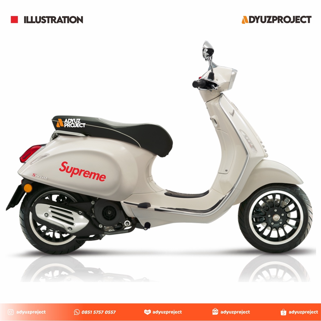 Supreme One SET Sticker Cutting Car Motorcycle Vespa Vino Click