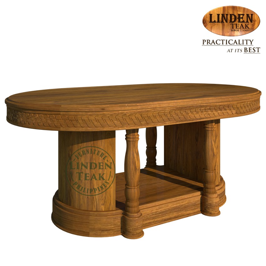 Handcrafted Solid Teak Wood Salina-180 Oval Dining Table Furniture | Shopee Philippines