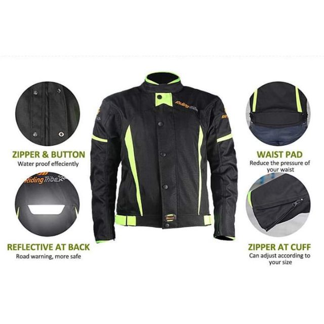 Image showcasing RIDING TRIBE JACKET MOTORCYCLE SAFETY JACKET (6 SAFETY PADS) | Shopee ...
