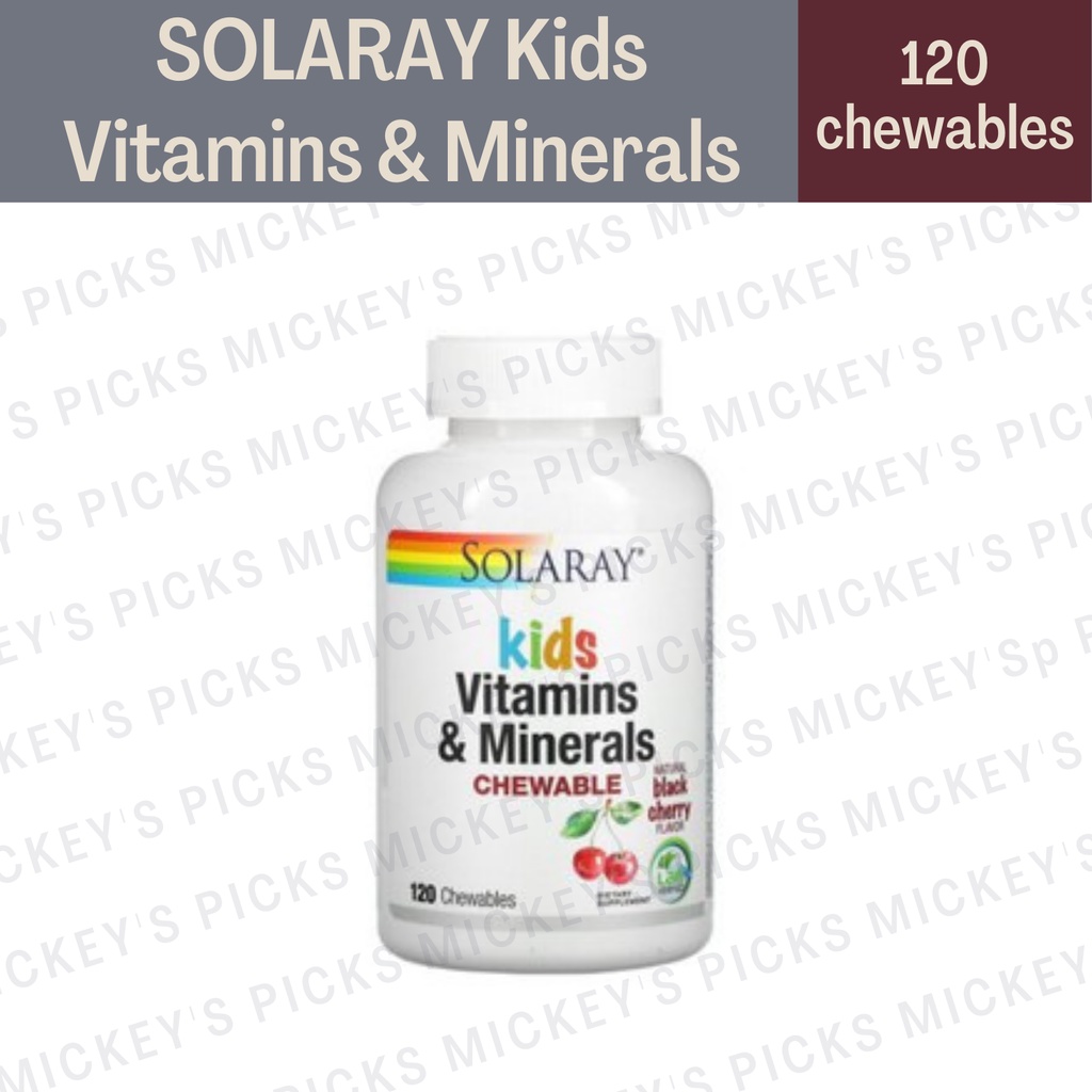 Solaray Kids Vitamins & Minerals, Chewable, Natural Black Cherry, 120