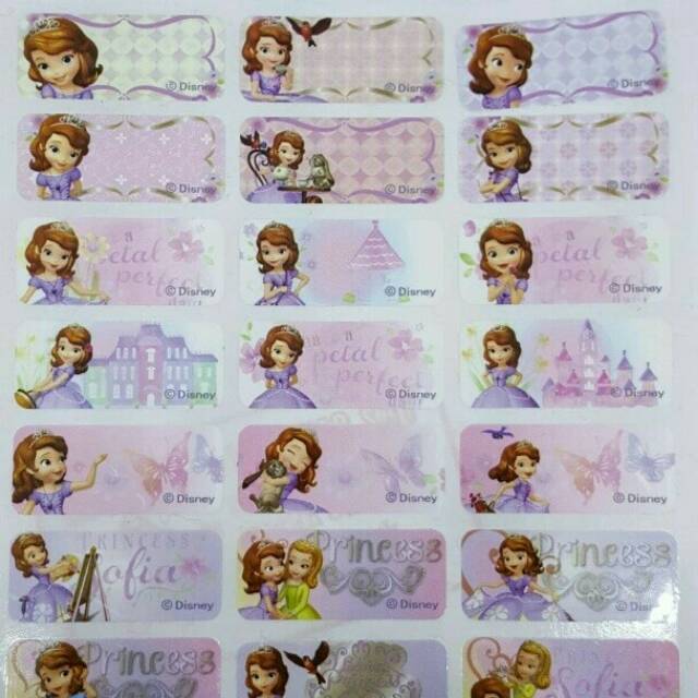 Premium Sofia The First Original waterproof sticker name Label | Shopee ...