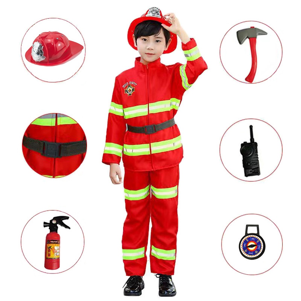 Yellow Fireman Helmet Firefighter Hats Boys Girls Pretend Role Play Fancy Dress Accessories Kids Halloween Party Role Play Props