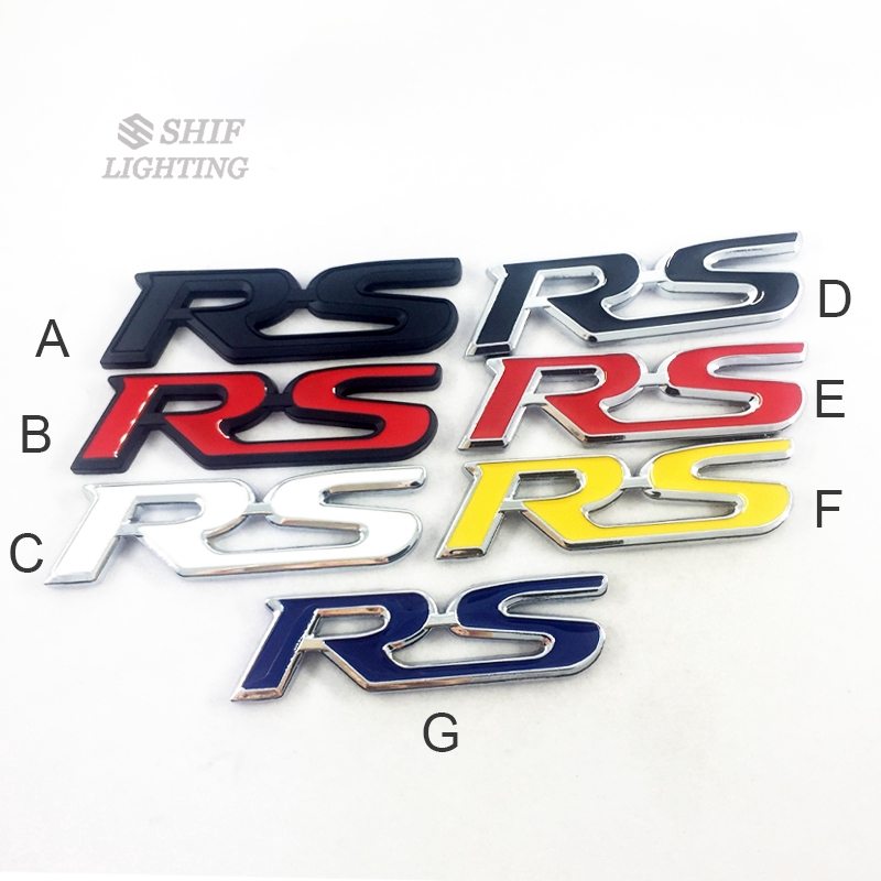 1 x Metal RS Logo Car Auto Rear Trunk Side Emblem Badge Sticker Decal ...