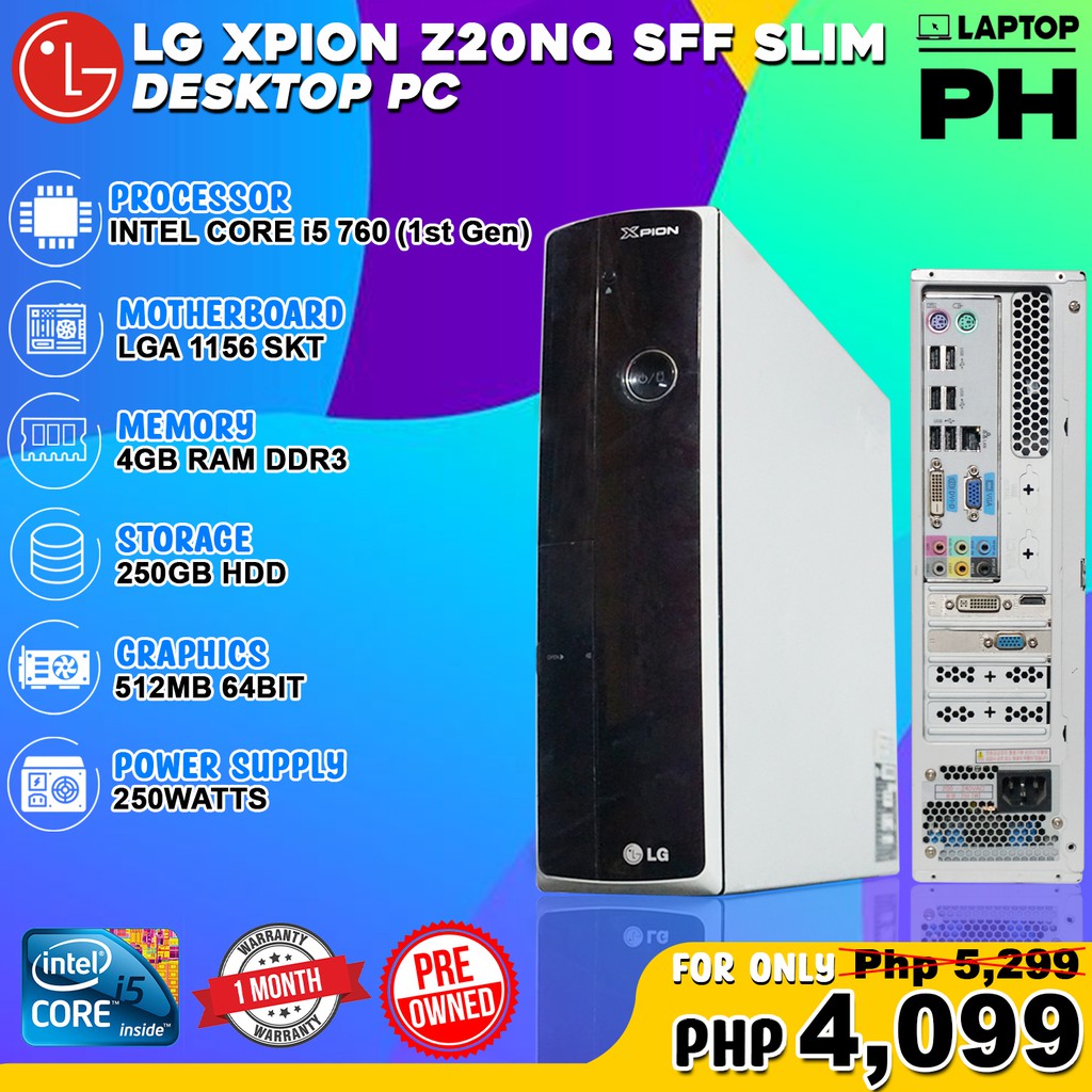 LG XPION Z20NQ SFF SLIM DESKTOP PC | Intel Core i5 760 (1st Gen), 4Gb RAM,  250Gb HDD | Laptop PH | Shopee Philippines