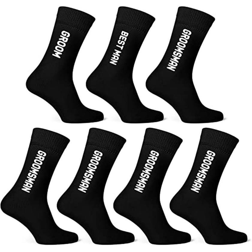 Men creative Groom Best man Groomsmen Letter Middle Tube Socks