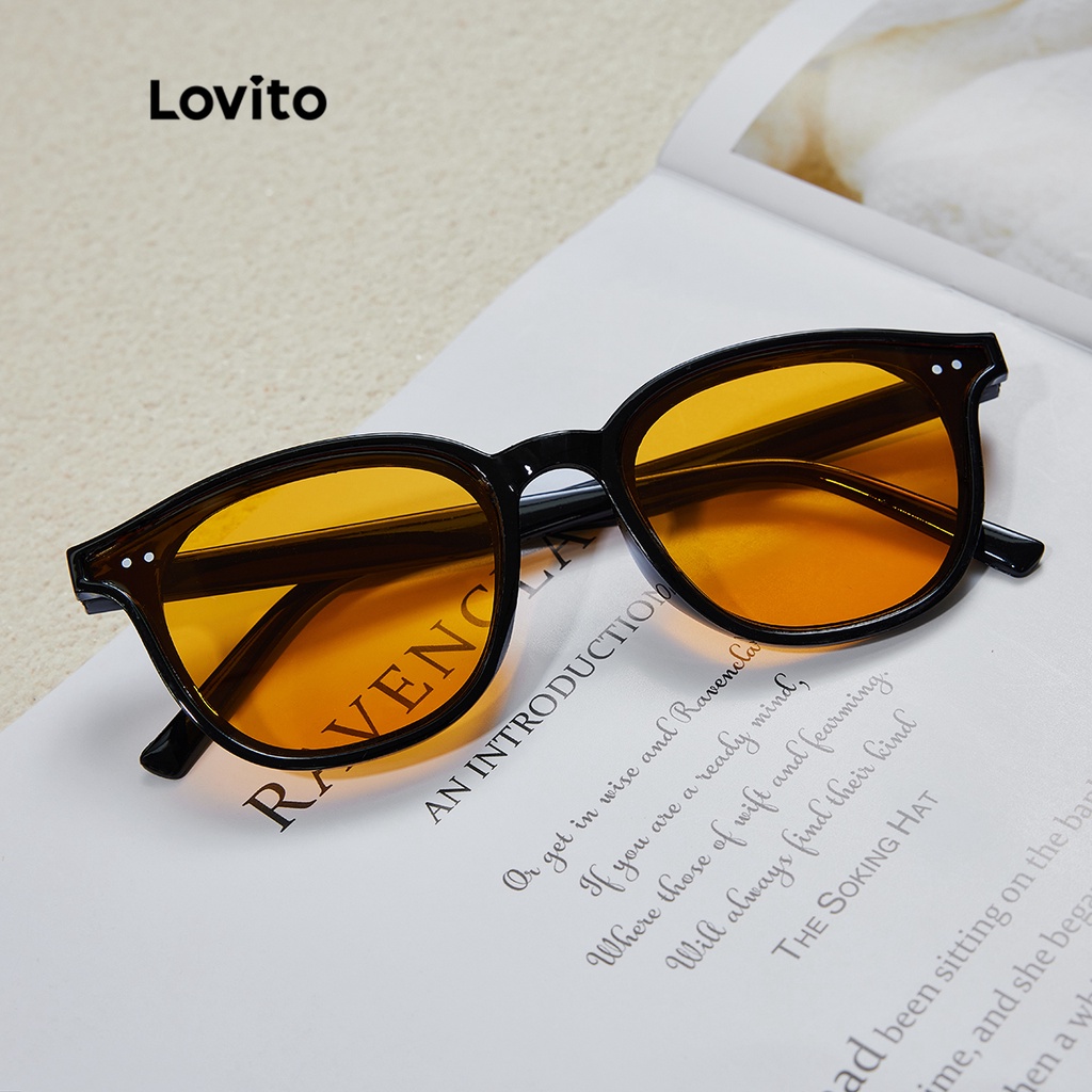 Lovito Casual Tinted Lens Square Frame Sunglasses With Glasses Box ...