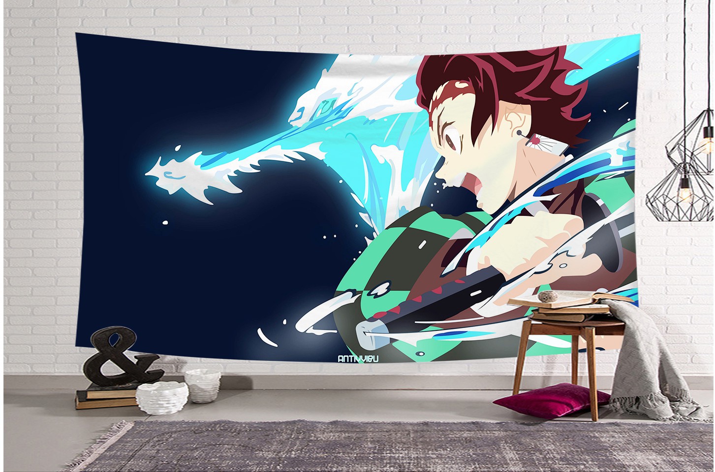 Demon Slayer Tapestry Japan Anime Poster Tanjirou Nezuko Zenitsu Tapestry Home Decor Wall Arts 