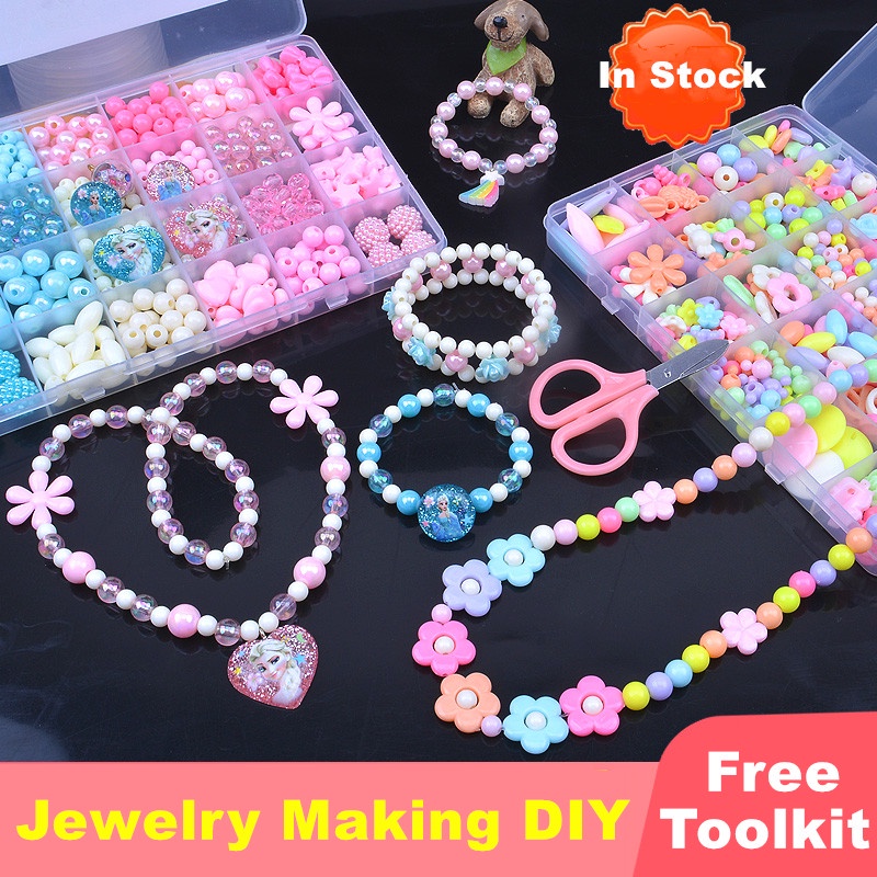 Kids Toy Girls Bead Bracelet Jewelry Making DIY /Gift Set Children Hair Accessories Korean