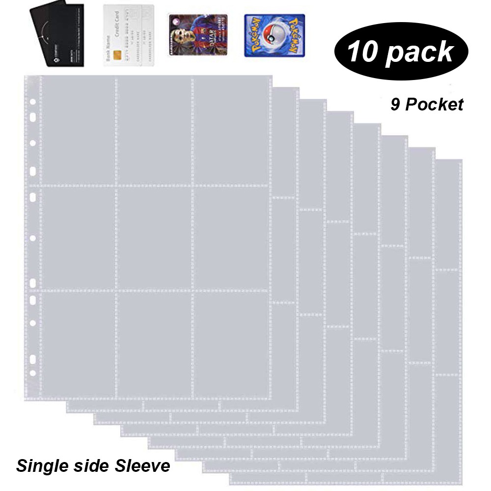 Ready Stock ⚡ Trading Card Sleeves A4 Pages 10Pc 9Pocket 11Holes Single