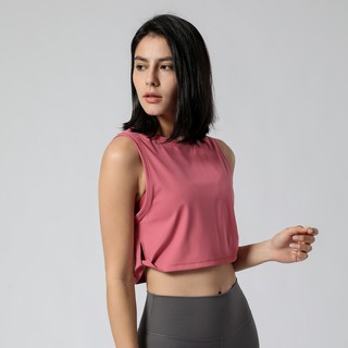 Loose Fit Sleeveless Crop Top Running Workout Women Yoga Tank Tops Cover Up  Short Shirt