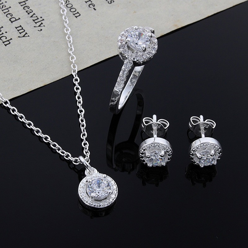 Crystal necklace deals and earrings