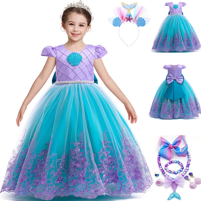 New Mermaid Dresses Girls Lace Princess Dress Christmas Party Baby Dress Birthday Ball Gown Cosplay Mermaid Series Cute Girls Children s Clothing Shopee Philippines