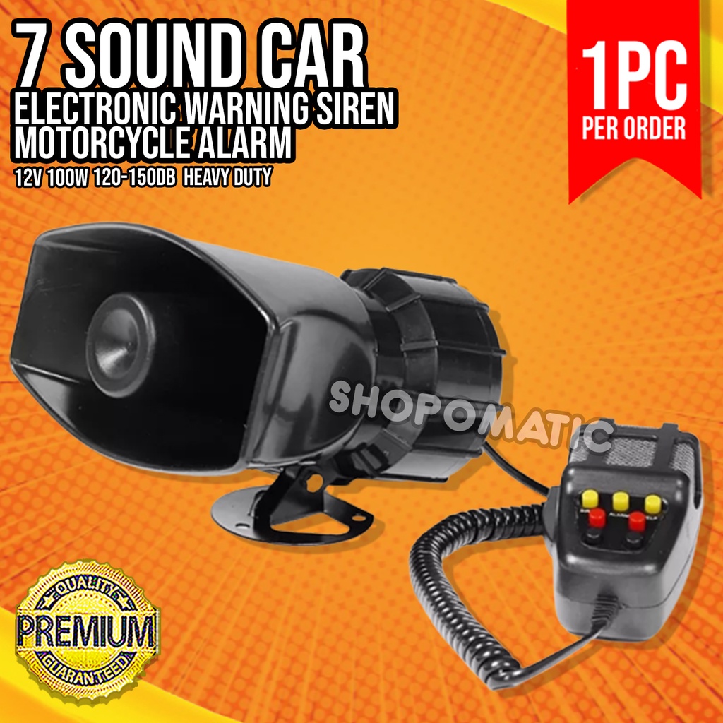 🟧 LD 3-5-7 SOUND STYLE TONE CAR SIREN VEHICLE HORN WITH MIC PA SPEAKER ...