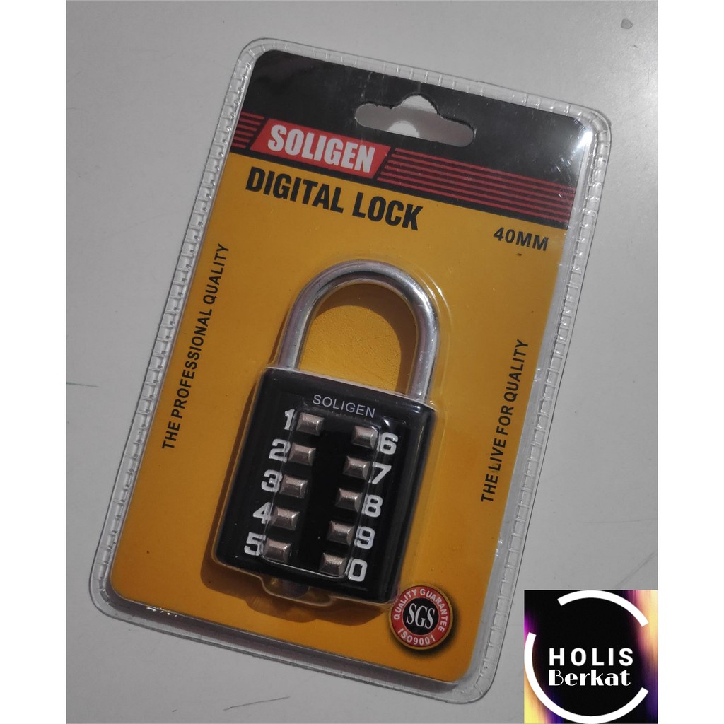Padlock Soligen 40mm Digital Number 10 | Shopee Philippines