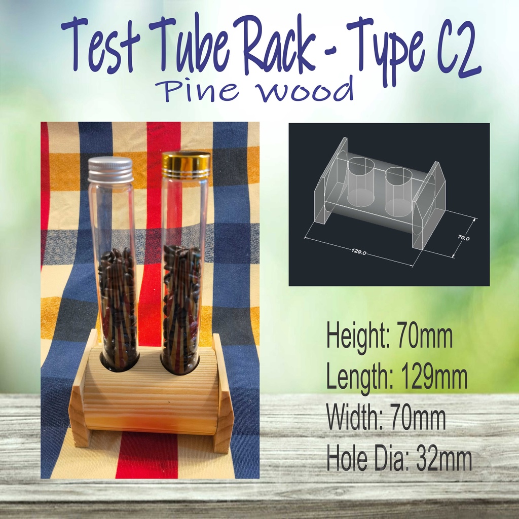 test tube rack Type C wood rack coffee bean tea rack display pine wood ...