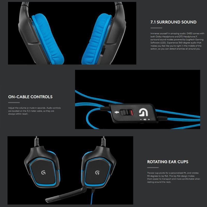 Logitech g430 dolby atmos hotsell