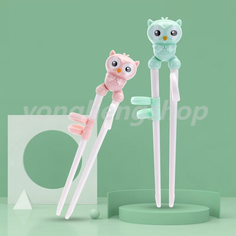 1 Pair Baby Learning Training Chopsticks Cute Owl Shape Kids Chopstick ...