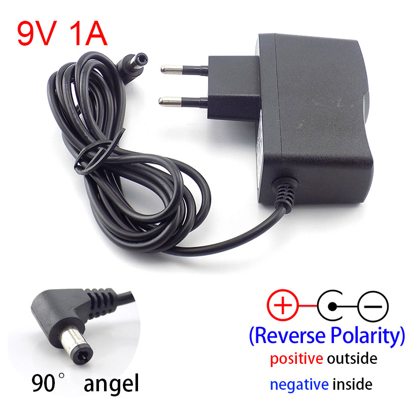 AC DC 9V 1A 1000ma Power Adapter Supply EU Plug Reverse Polarity ...