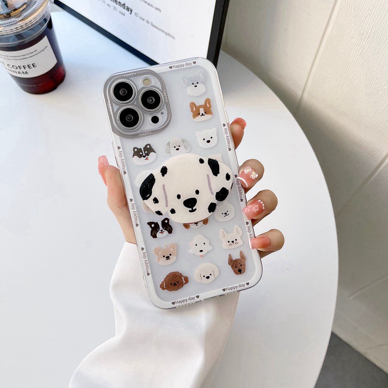 Full Little Dog Popsocket Soft Case HP Samsung J2 J7 Prime A10S A12 A20 ...