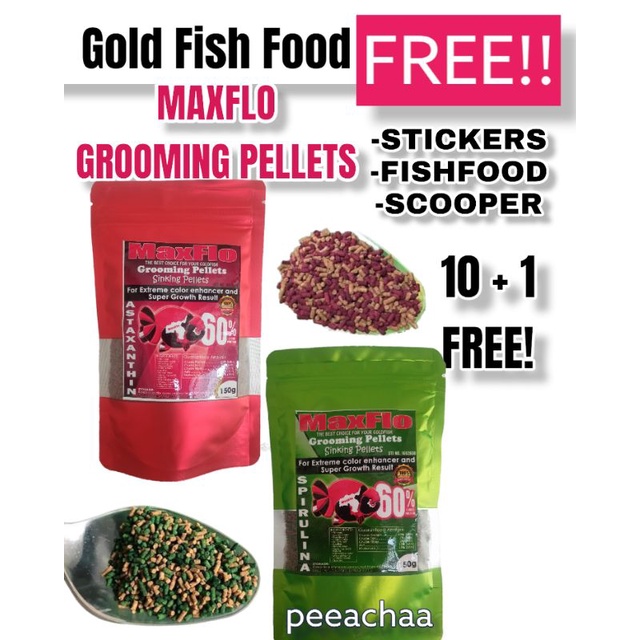 Maxflo Gold fish grooming pellets for extreme color enhancer with