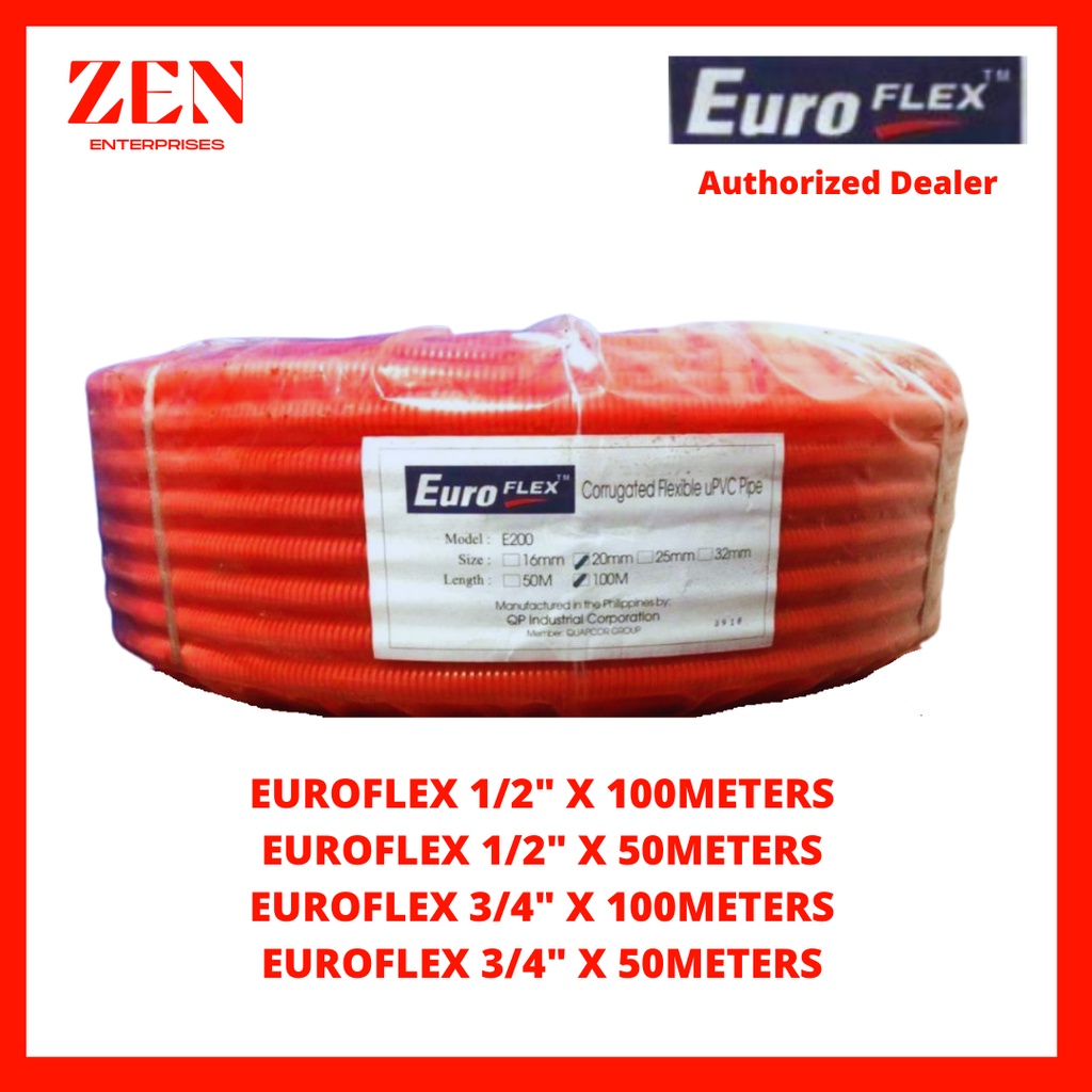Euroflex Flexible Hose PVC 1/2 and 3/4 x 100 meters / 50 meters