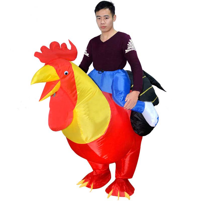 Halloween Costume Clothing Inflatable Red Cock Fancy Dress Adult Chub