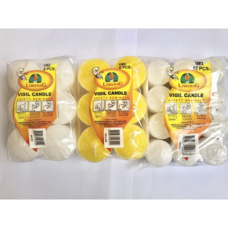 Liwanag Esperma Candle Vigil 6pcs 12pcs per pack | Shopee Philippines