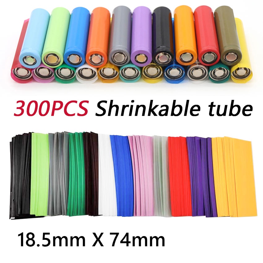 300Pcs/Set Insulation Heat Shrinkable Tube PVC Battery Wrap Kit For ...