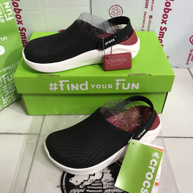 Crocs literide store black red