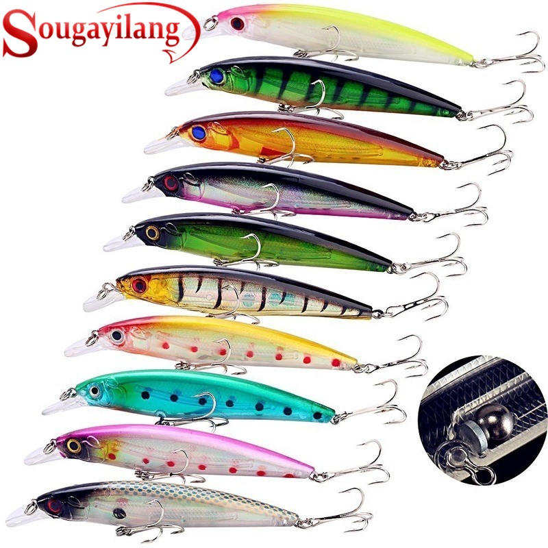 Sougayilang 11cm/15g Fishing Lure Floating Minnow Artificial Wobblers  Crankbait Bass Tackle