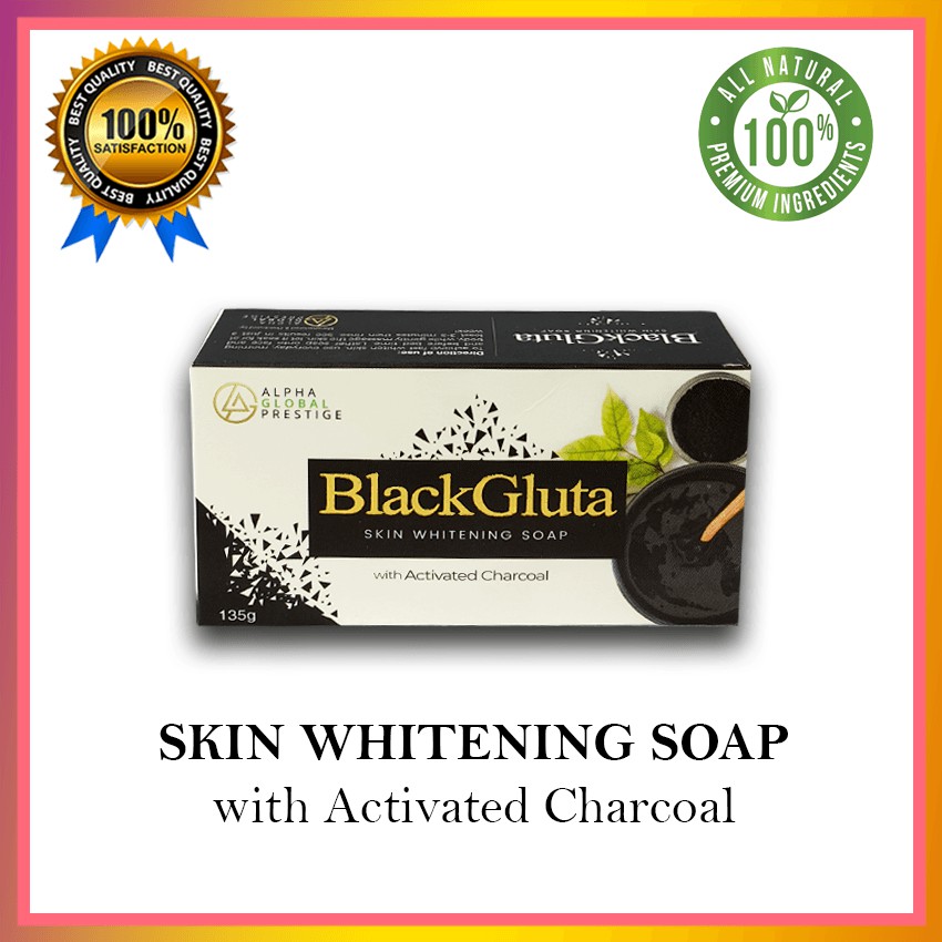 BLACK GLUTA Skin Whitening Soap with Activated Charcoal Fast