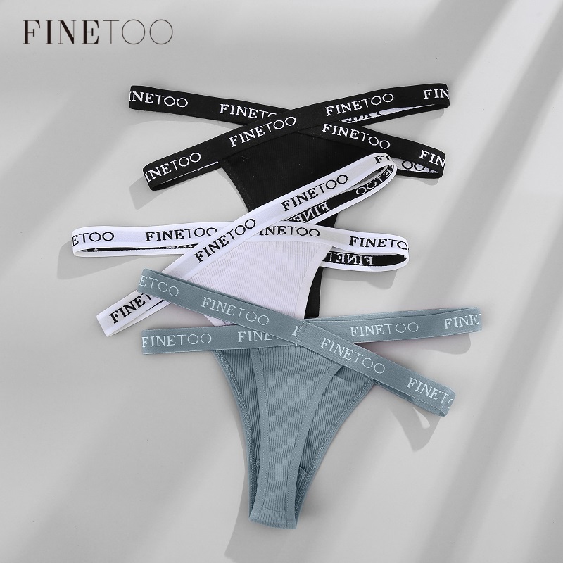 Finetoo Women Thong Sexy Cotton Panty Underwear Woman Cross Letter ...