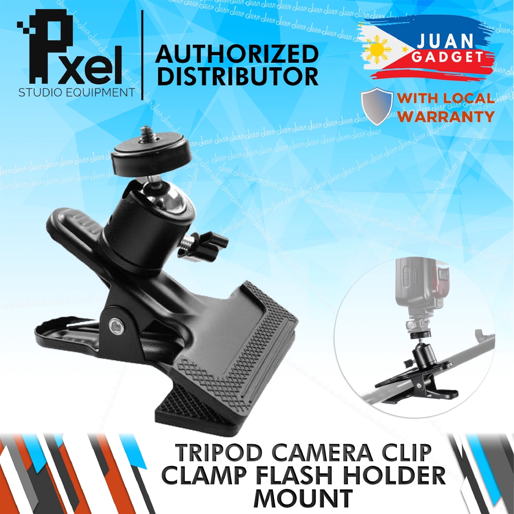 Pxel AACT1 Tripod Camera Clip Clamp Flash Holder Mount with 360 Swivel