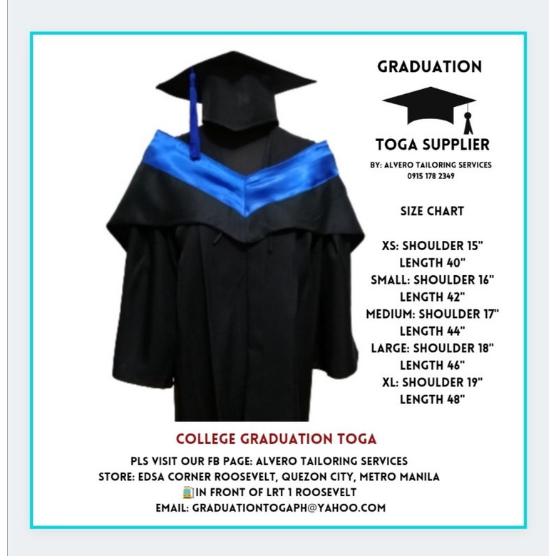 College Graduation Toga with Royal Blue Hood Shopee Philippines