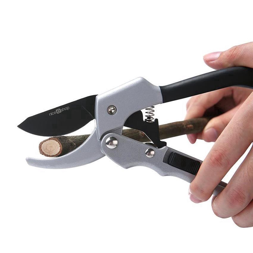 20cm Ratchet Garden Scissor Hand pruninger anvil Branch Shear ...