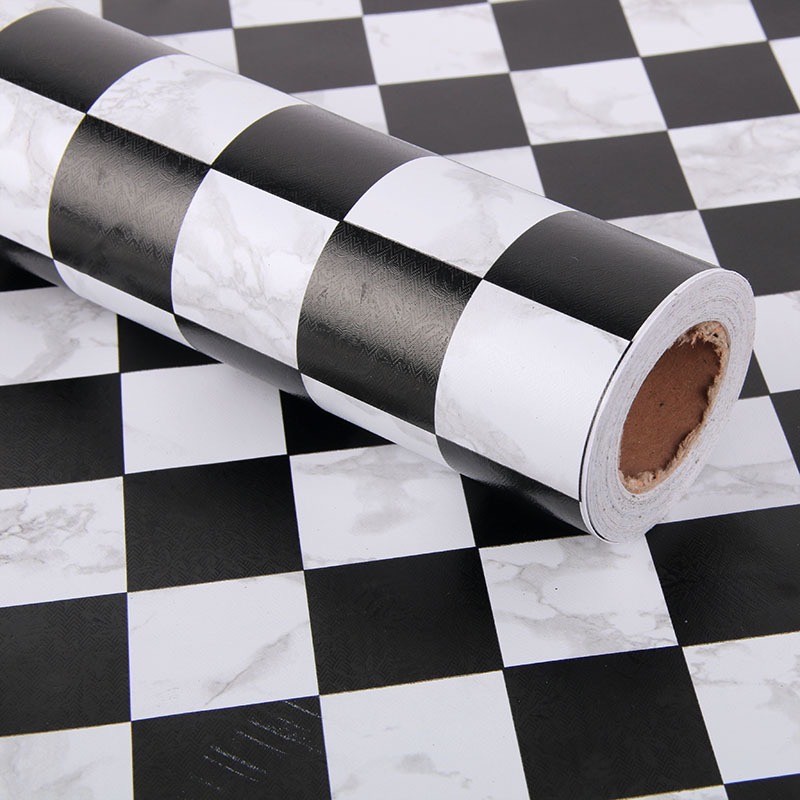 6132 Black & White Checkered Self-adhesive Wallpaper 