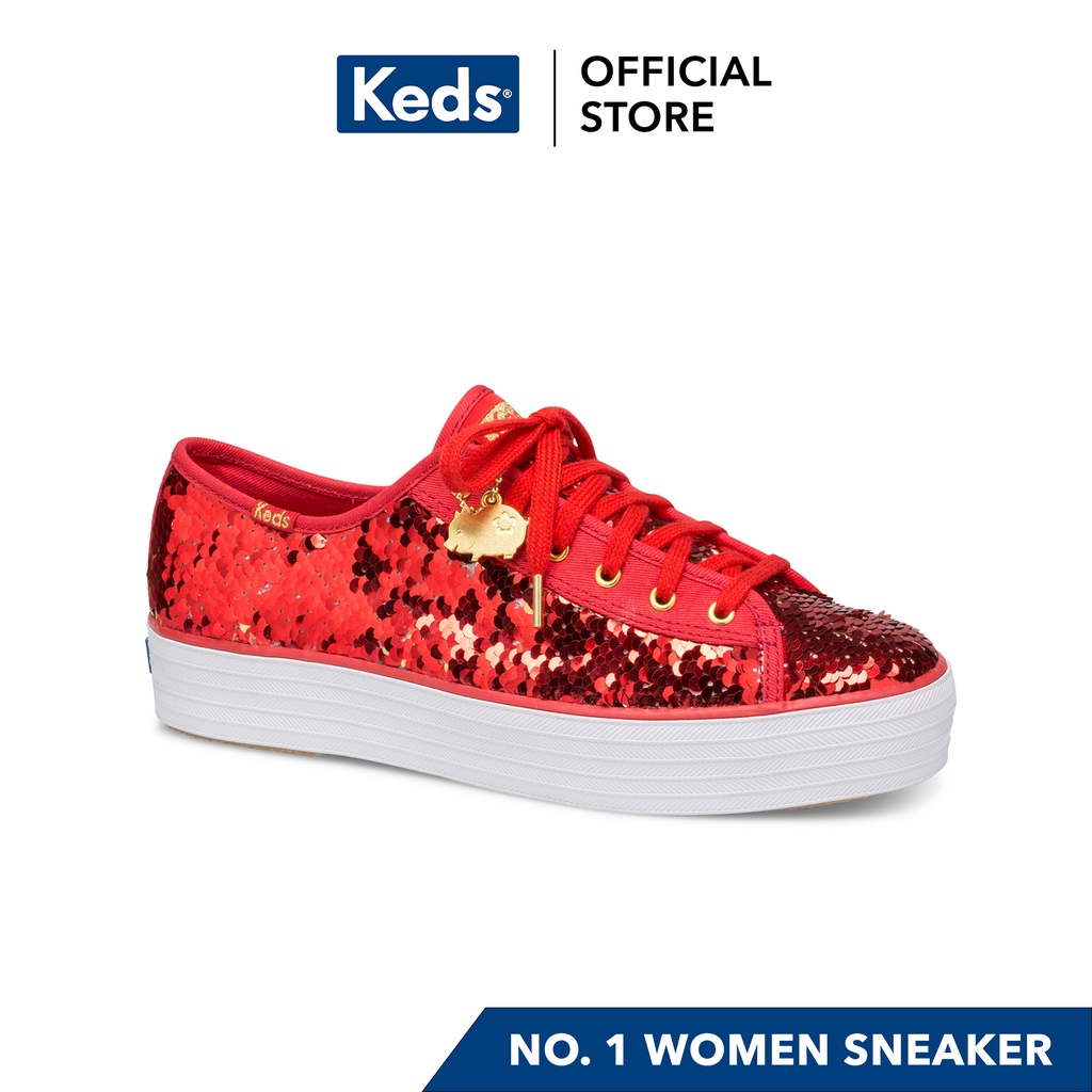 Red hot sale sequin keds