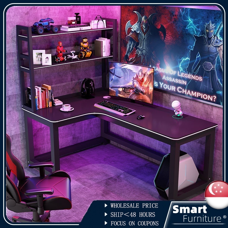 Corner Computer Table With Bookshelf Gaming Table Esports Table Study