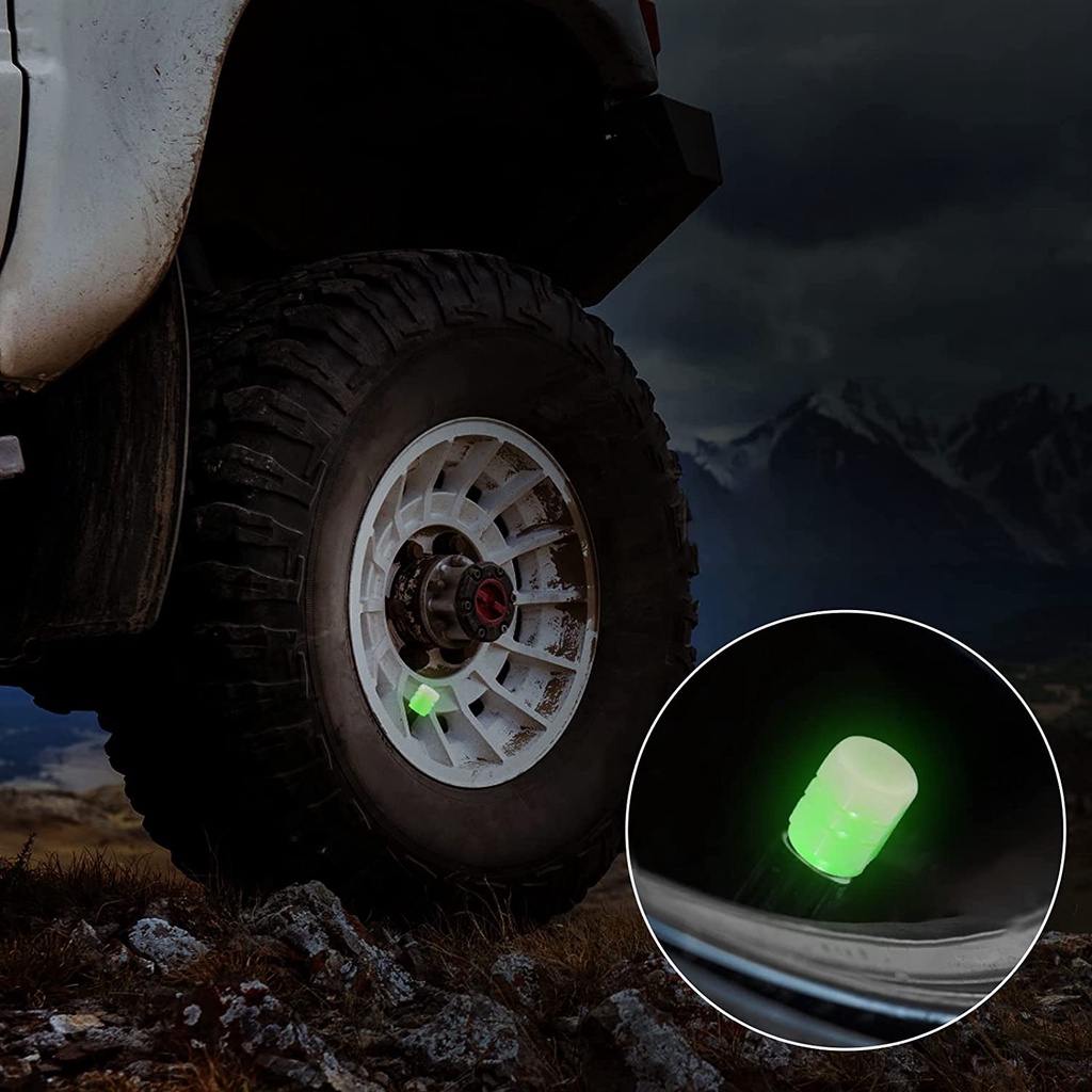 1Pcs Tire Valve Stem Caps Fluorescent Tire Air Caps Cover Glowing