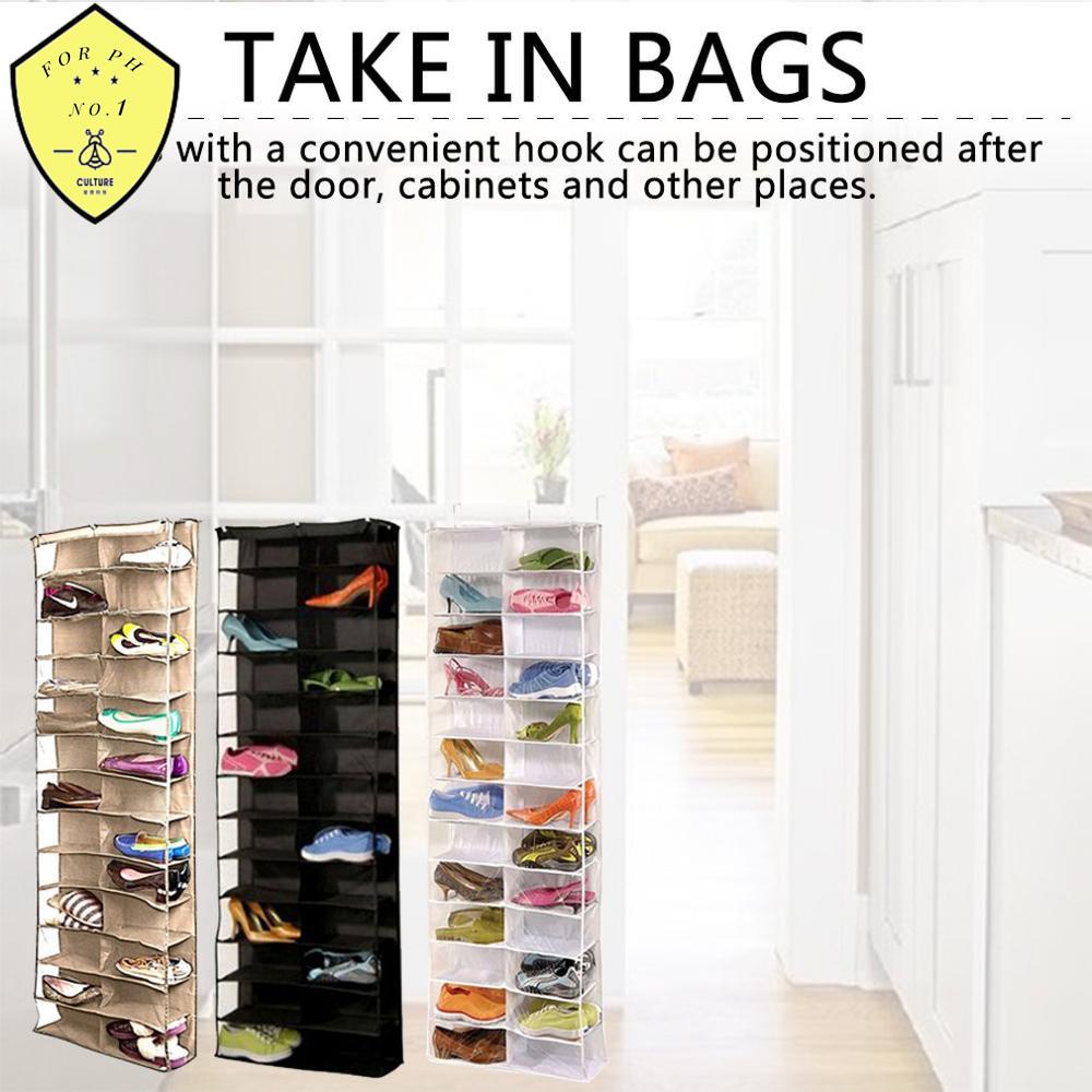 new latest 26 Pocket Shoe Organizer Door Hanging Shoes Storage Wall Bag