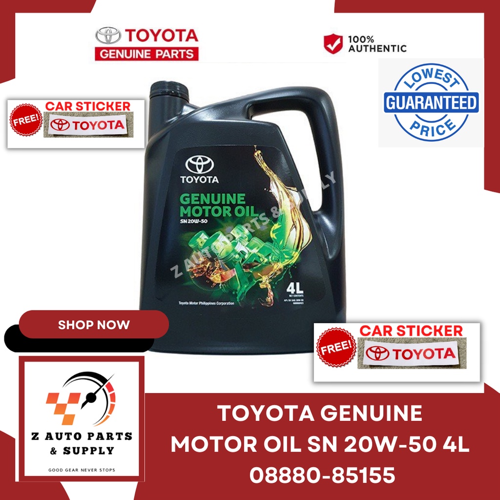 Genuine Motor Oil Sn W L Toyota Genuine Free Toyota Car Sticker Shopee