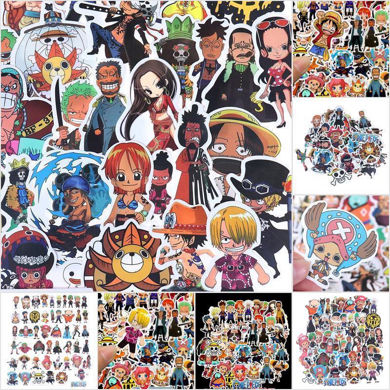 WMPH 50Pcs Anime One Piece Luffy Stickers Car Laptop Skateboard ...