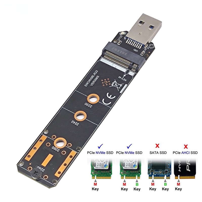 NVME USB Adapter M.2 NVMe to USB 3.1 SSD Adapter 10Gbps USB3.1 Gen 2 ...